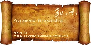 Zsigmond Alexandra névjegykártya